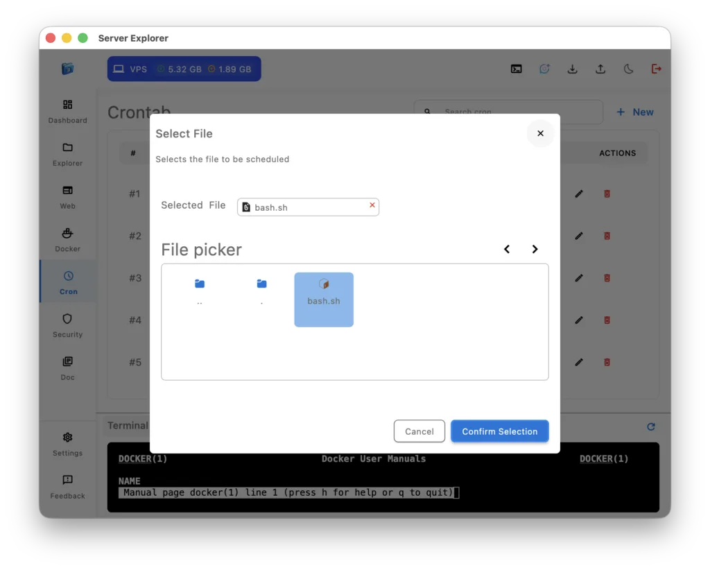 How to manage cron tasks on server visually
