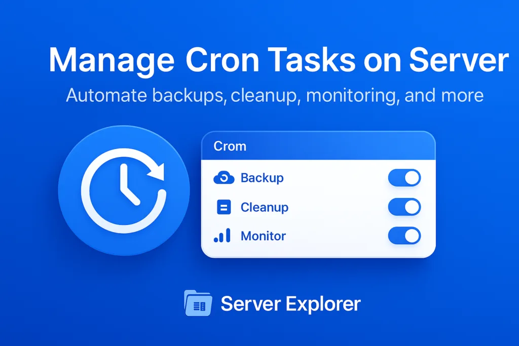 Manage cron tasks on server easily with a visual interface. Learn essential automations like backups, cleanup, monitoring, and SSL renewals.
