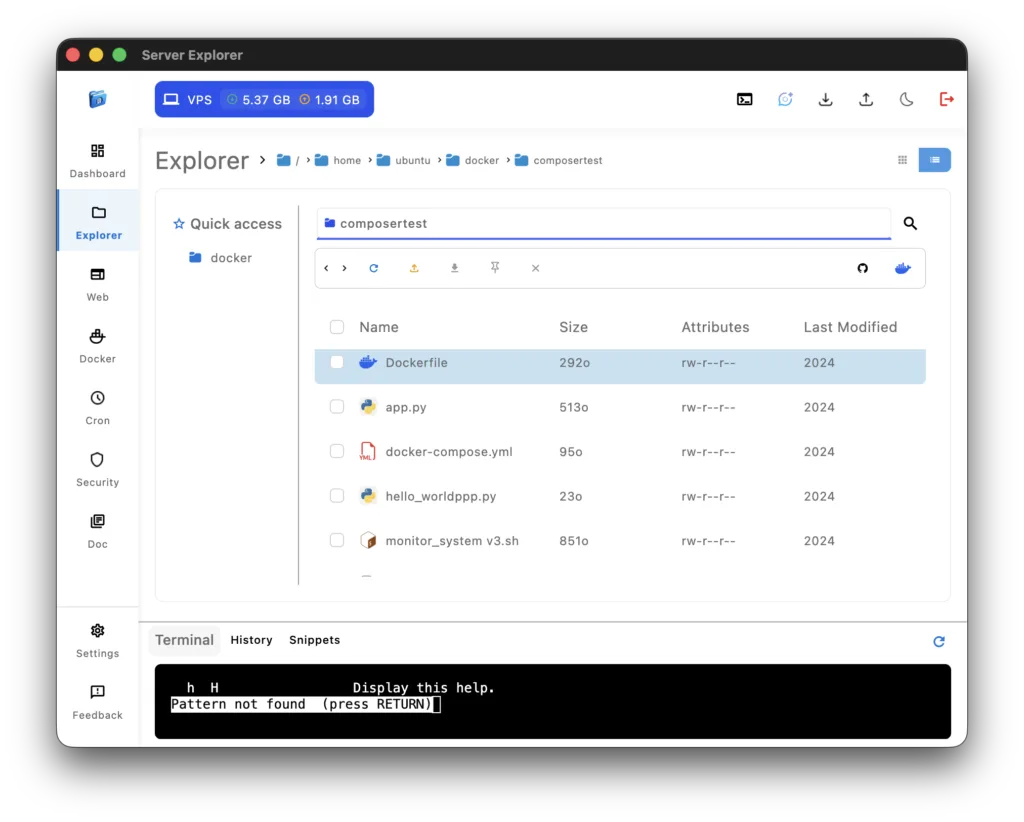 File explorer interface showing directory structure and file list